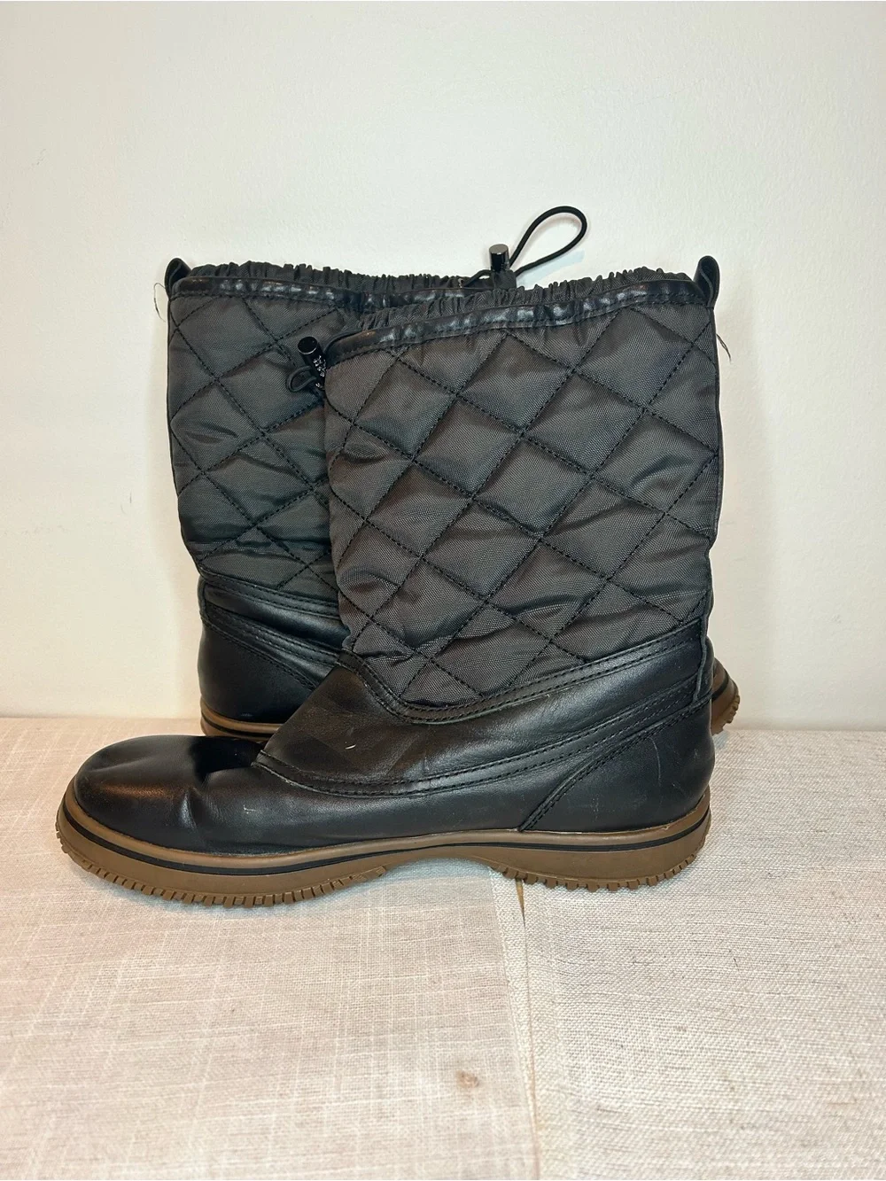 COACH womens Brown Quilted Winter Boots